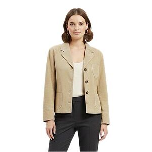 Sarah Chapman Tan Suede Leather Blazer Size 10